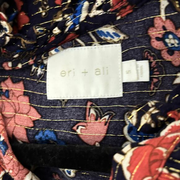 Anthropologie Eri +Ali Tiffany Floral Swing Dress Small | Boho Tiered Mini Dress - Picture 4 of 7